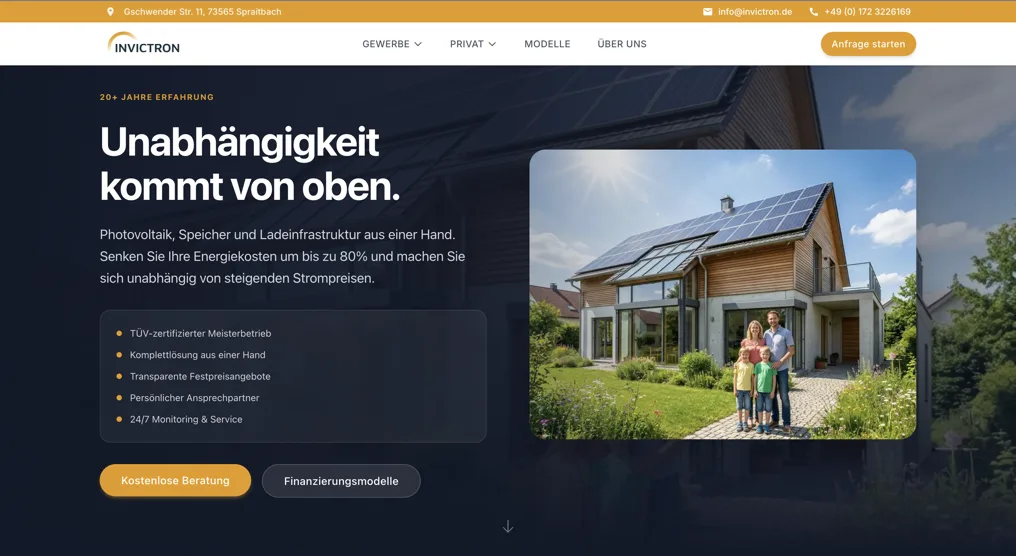 Moderne Beispiel-Website mit klarer Struktur